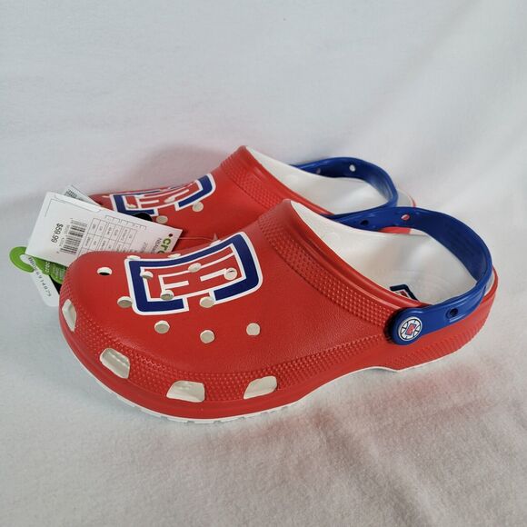 Crocs Mens Classic Clogs Slip On Closed Toe Size 10 Red LA Clippers Athleisure - Picture 2 of 6
